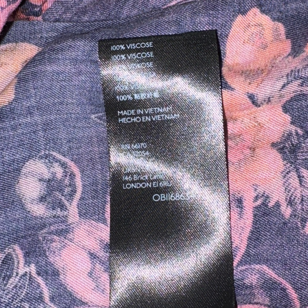 Anthropologie Pilcro Evika Navy Floral Print Oversized Button Down Shirt - XS - Picture 13 of 15